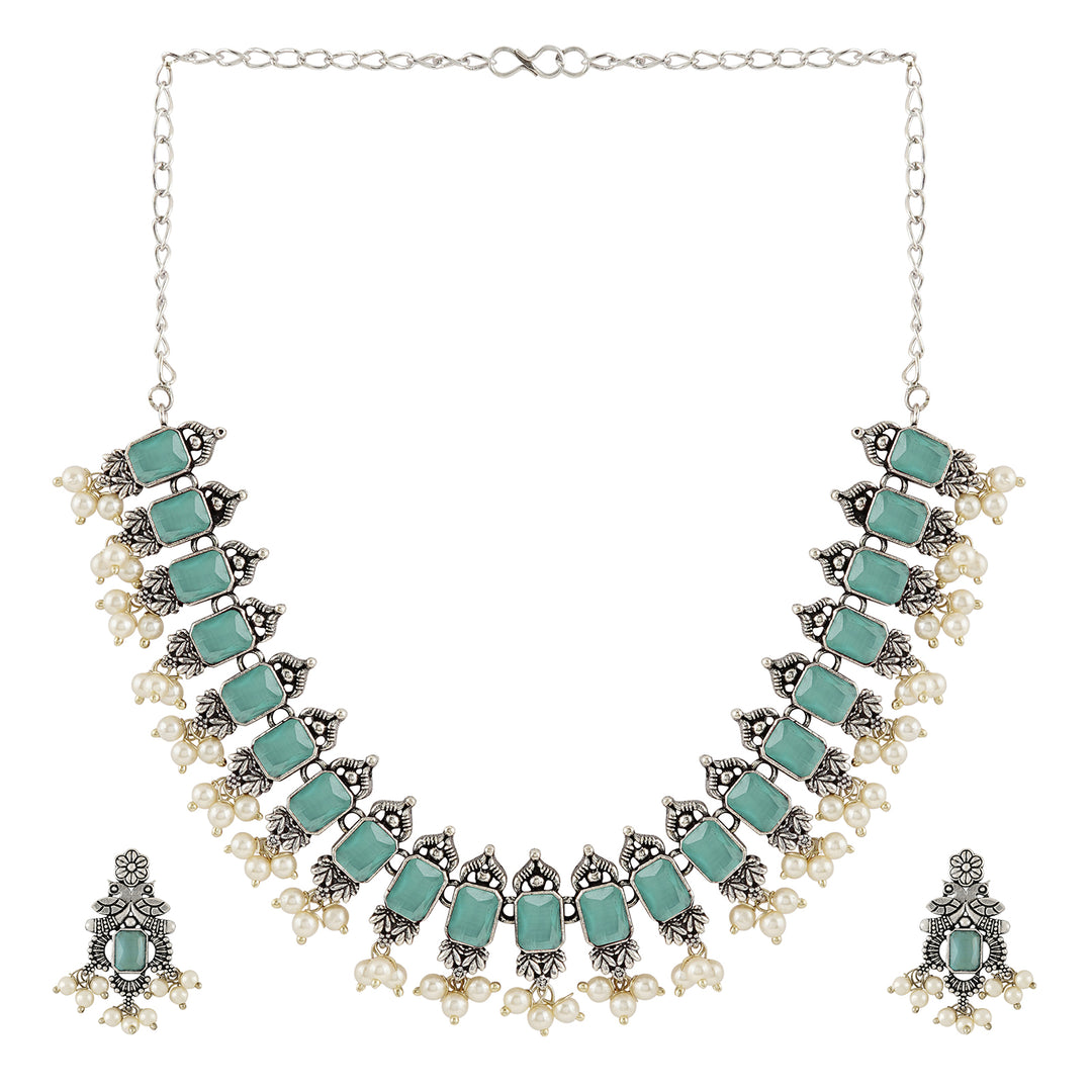 Teejh Silver and Sea Green Serenade Set