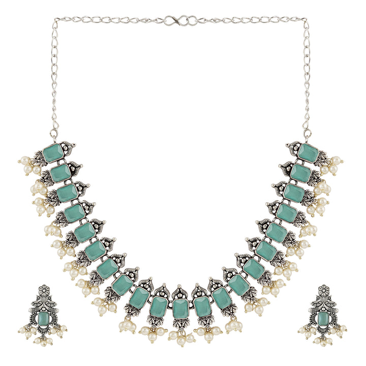 Teejh Silver and Sea Green Serenade Set