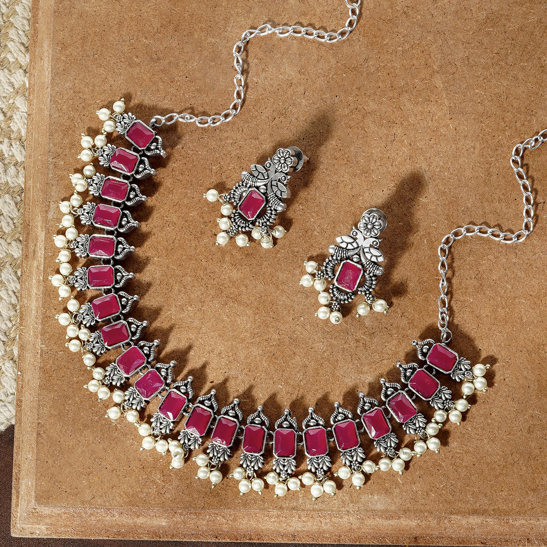 Teejh Silver and Red Serenade Set