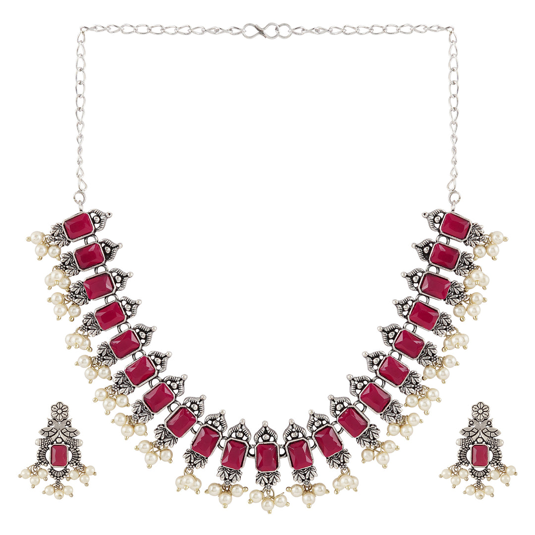 Teejh Silver and Red Serenade Set