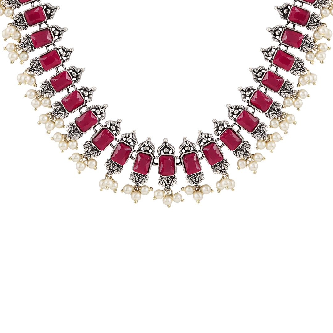 Teejh Silver and Red Serenade Set