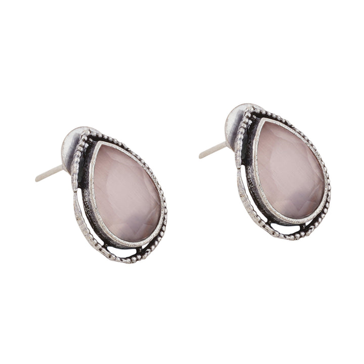 Teejh Silver and Pink Medow Necklace Set