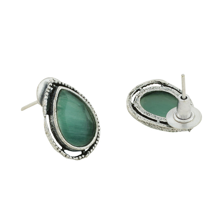 Teejh Silver and Sea Green Medow Necklace Set
