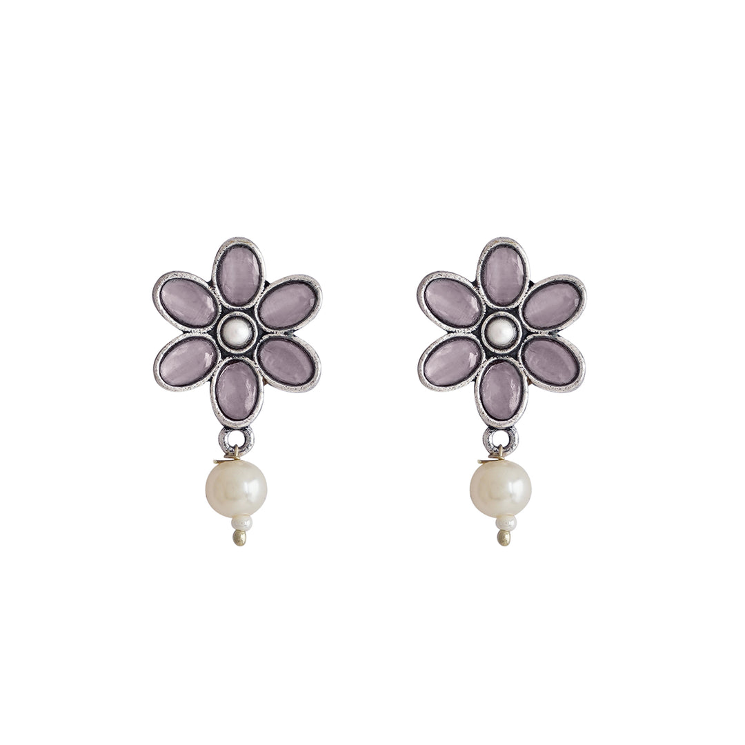 Teejh Silver Pink and Floral Motif Set