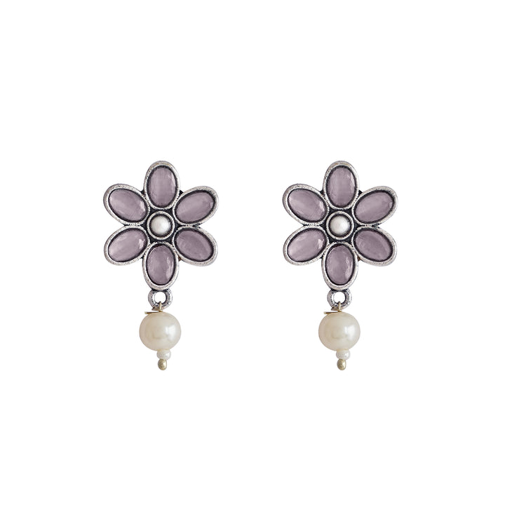 Teejh Silver Pink and Floral Motif Set
