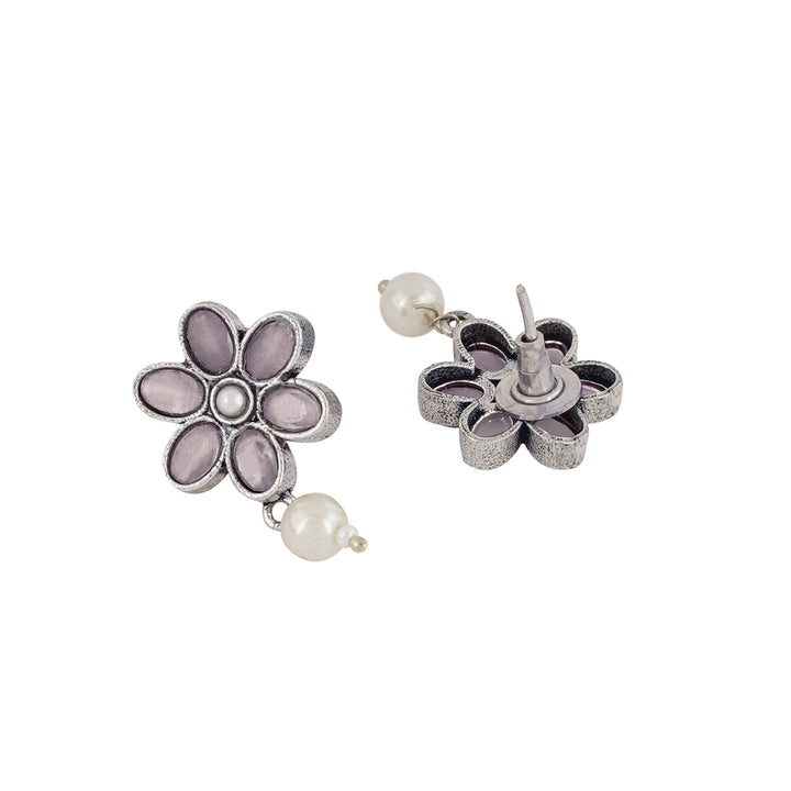 Teejh Silver Pink and Floral Motif Set