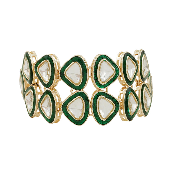 Teejh Riva Silver White-Green Bracelet