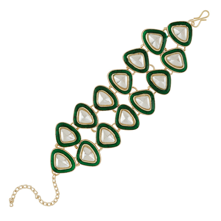 Teejh Riva Silver White-Green Bracelet