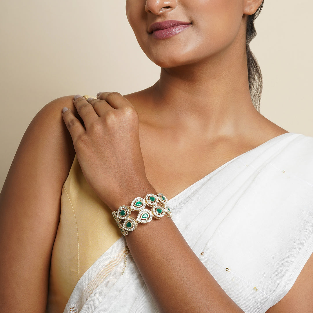 Teejh Viaara Silver Green Bracelet