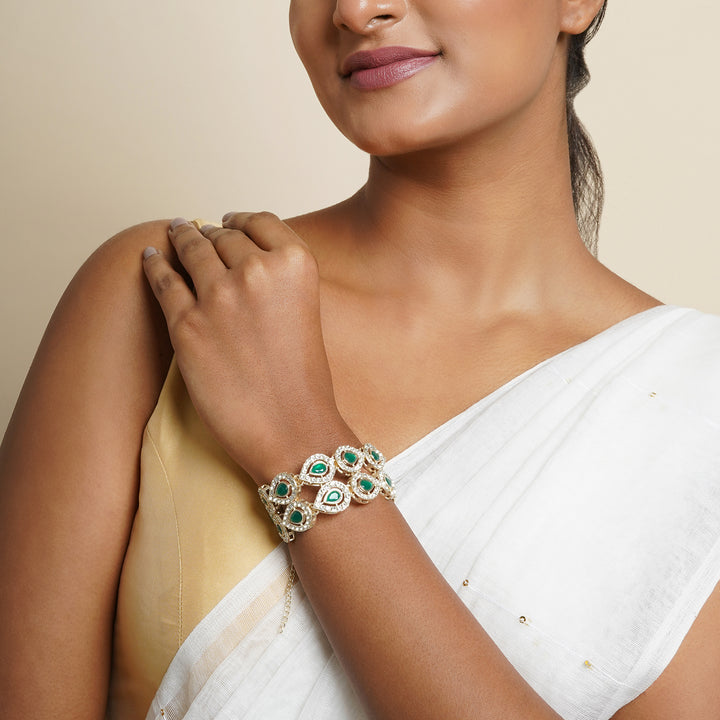 Teejh Viaara Silver Green Bracelet