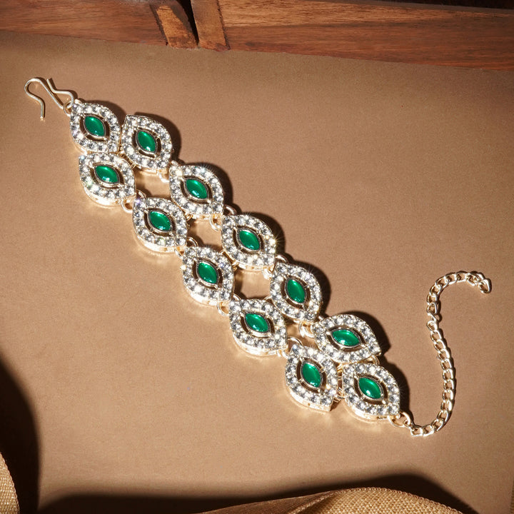 Teejh Dharika Silver Green Bracelet