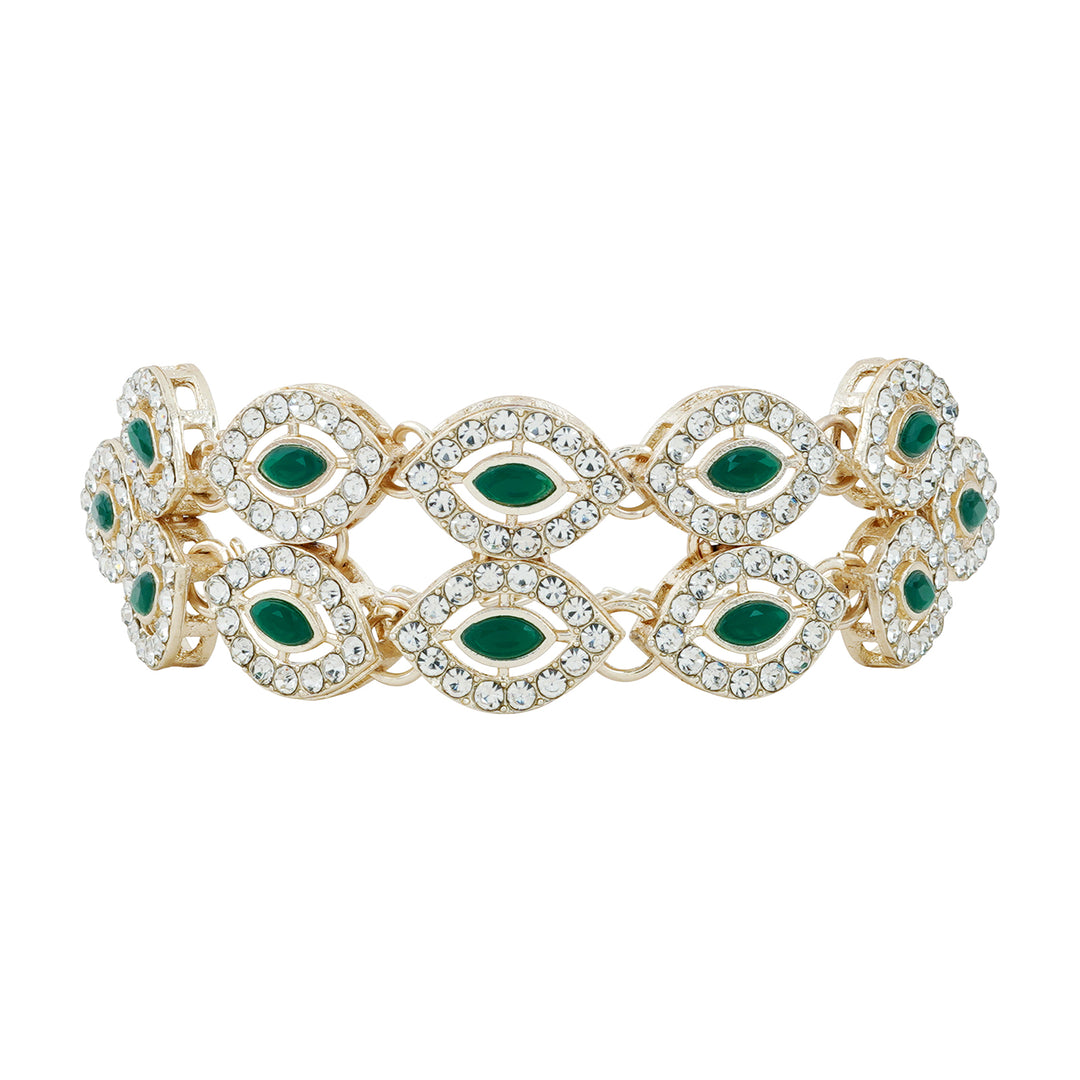 Teejh Dharika Silver Green Bracelet