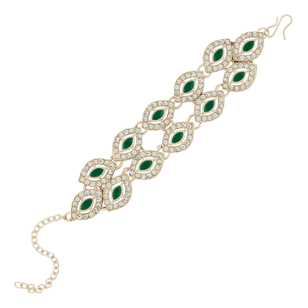 Teejh Dharika Silver Green Bracelet