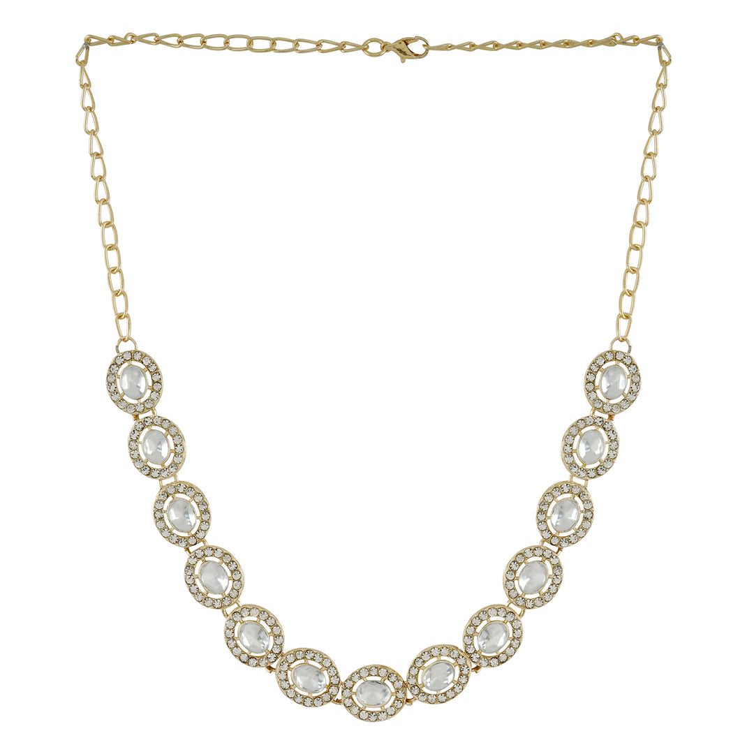Teejh Ziya Gold White Necklace Set