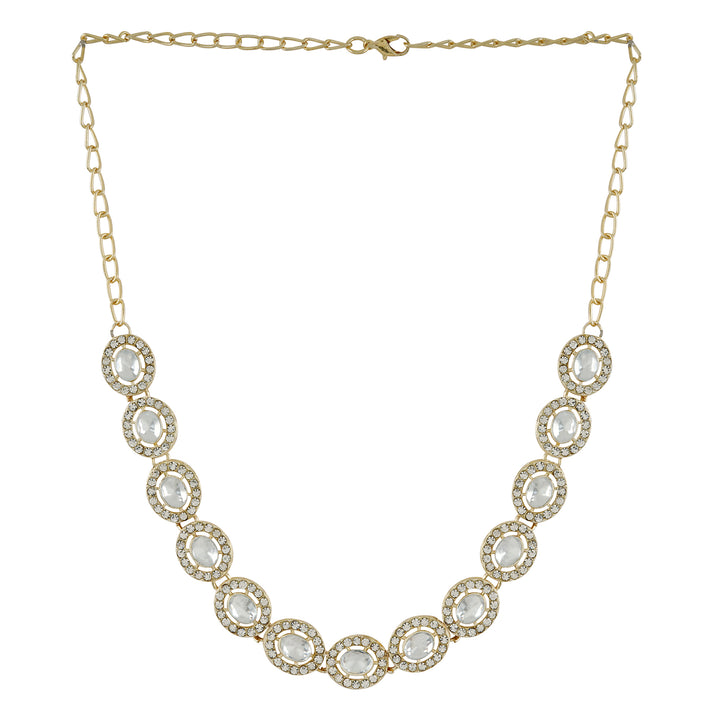 Teejh Ziya Gold White Necklace Set