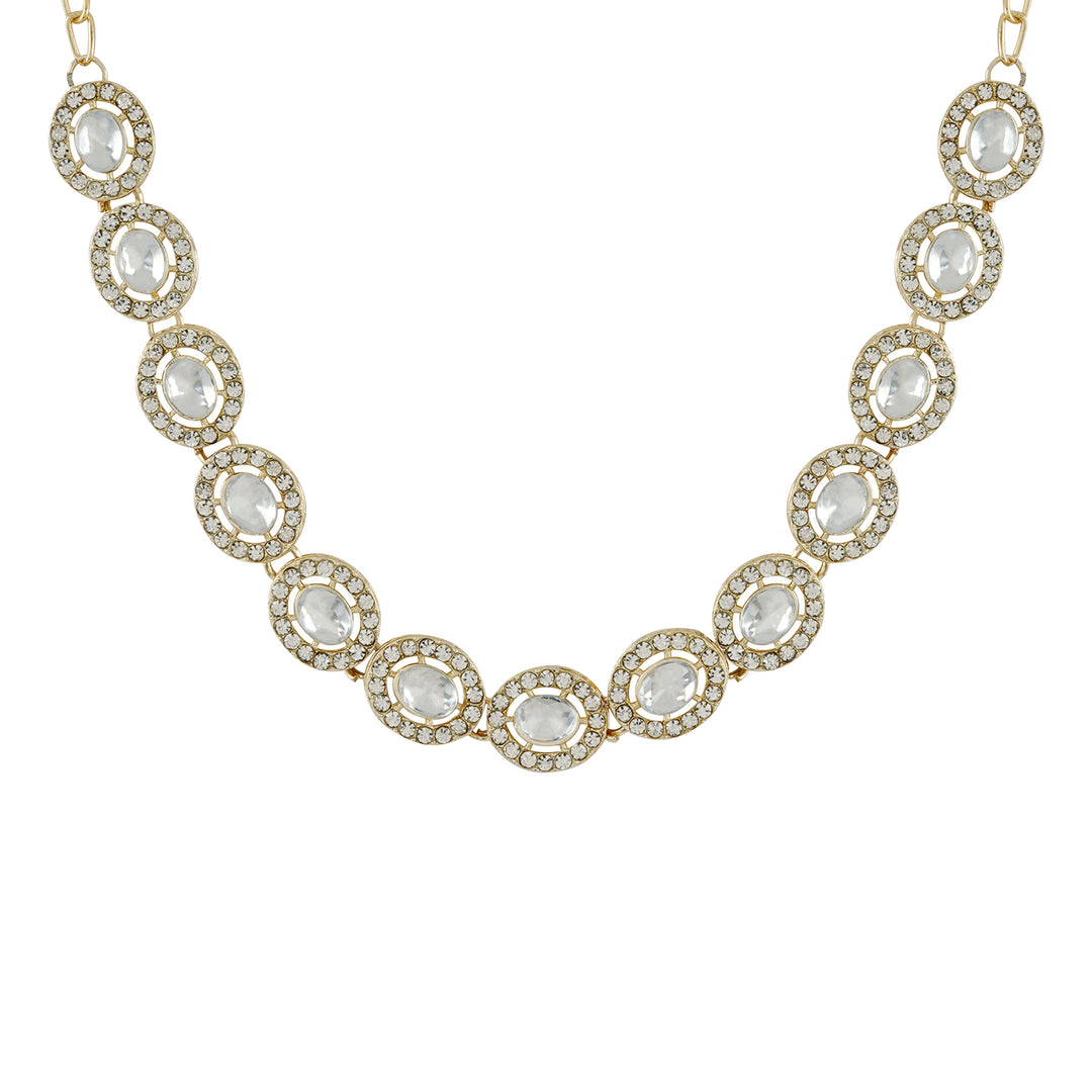 Teejh Ziya Gold White Necklace Set