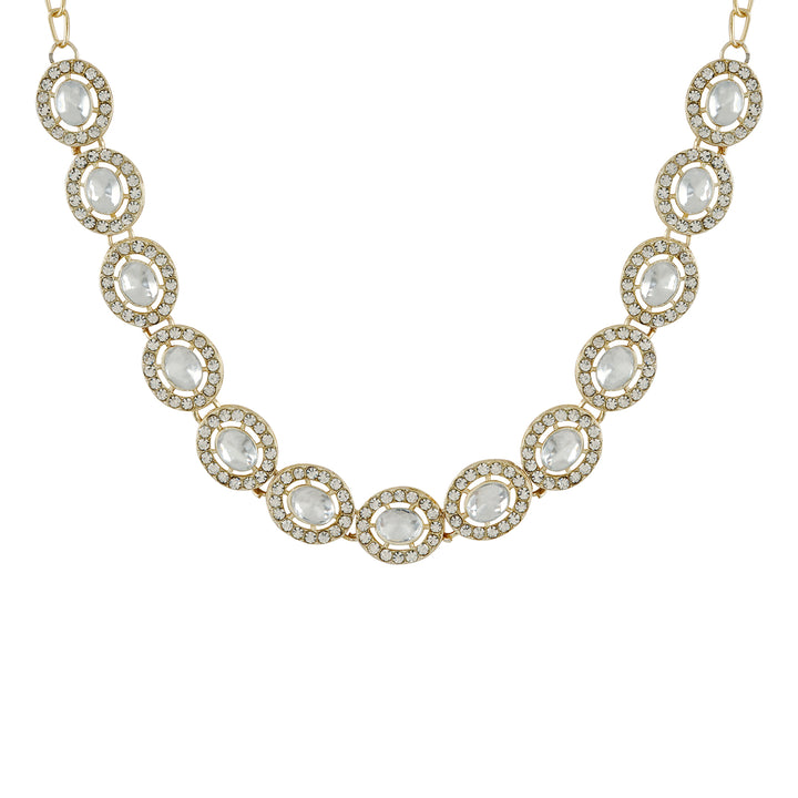 Teejh Ziya Gold White Necklace Set