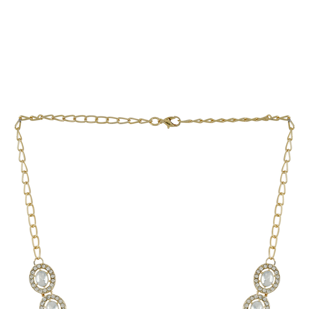 Teejh Ziya Gold White Necklace Set