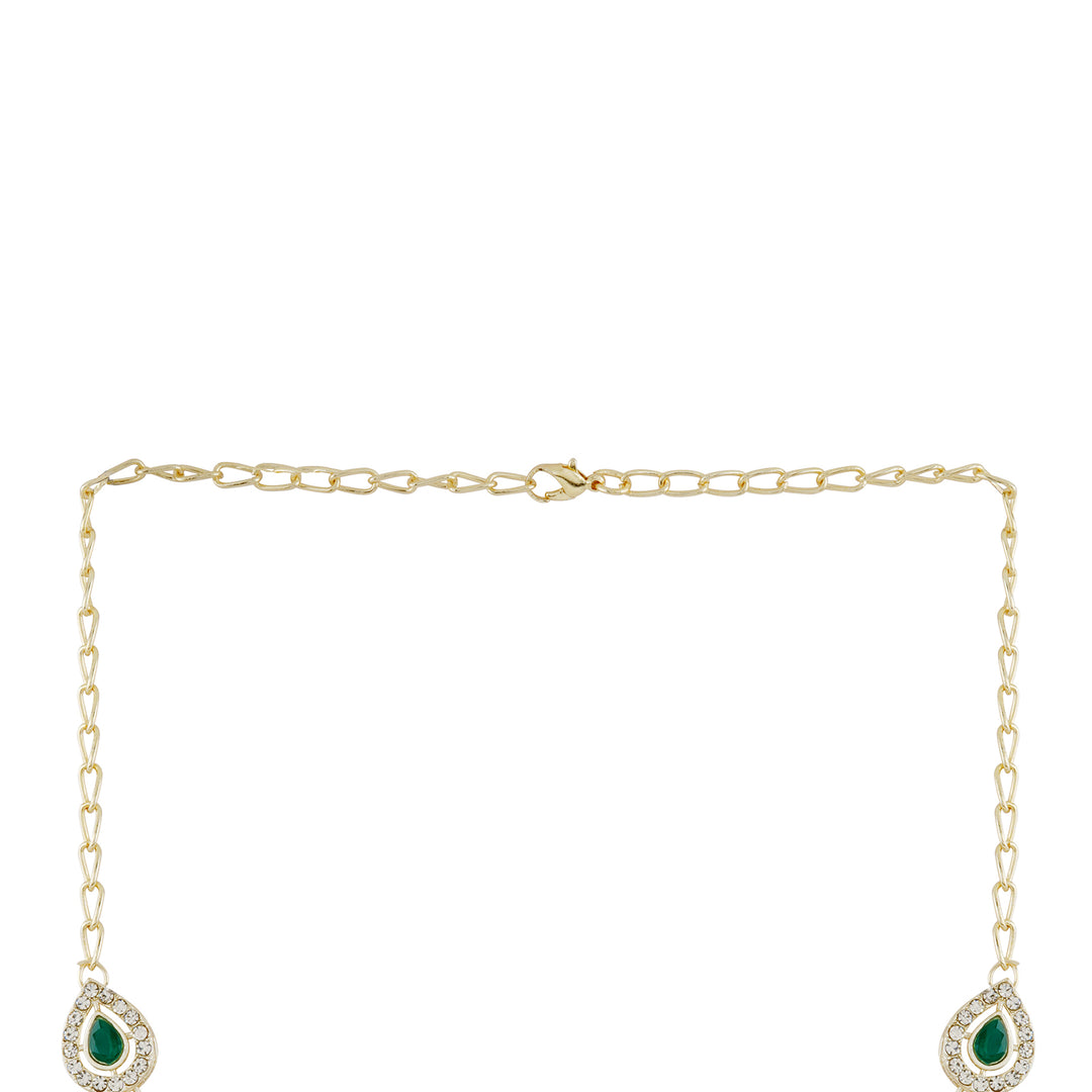 Teejh Viaara Gold Green Necklace Set