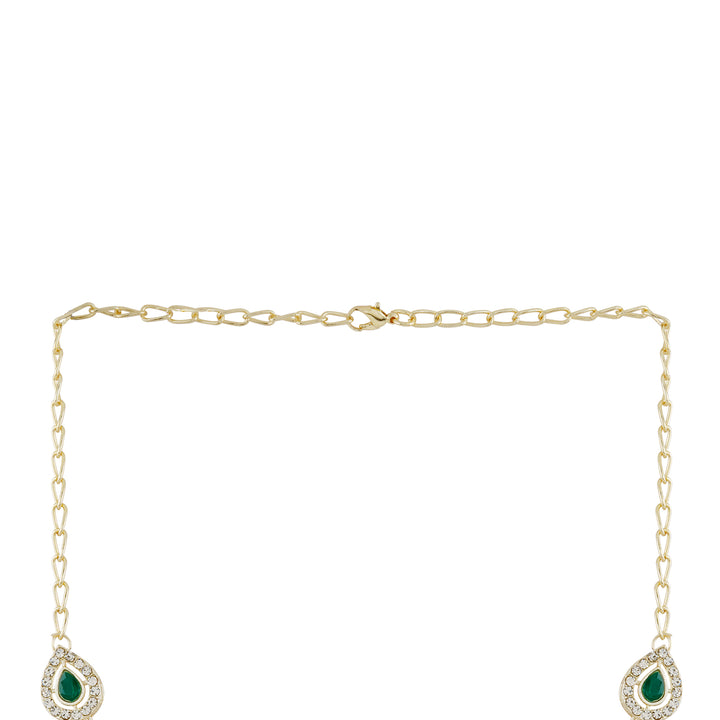 Teejh Viaara Gold Green Necklace Set