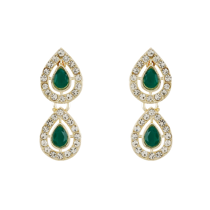 Teejh Viaara Gold Green Necklace Set