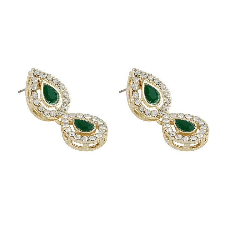 Teejh Viaara Gold Green Necklace Set