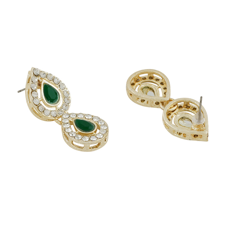 Teejh Viaara Gold Green Necklace Set