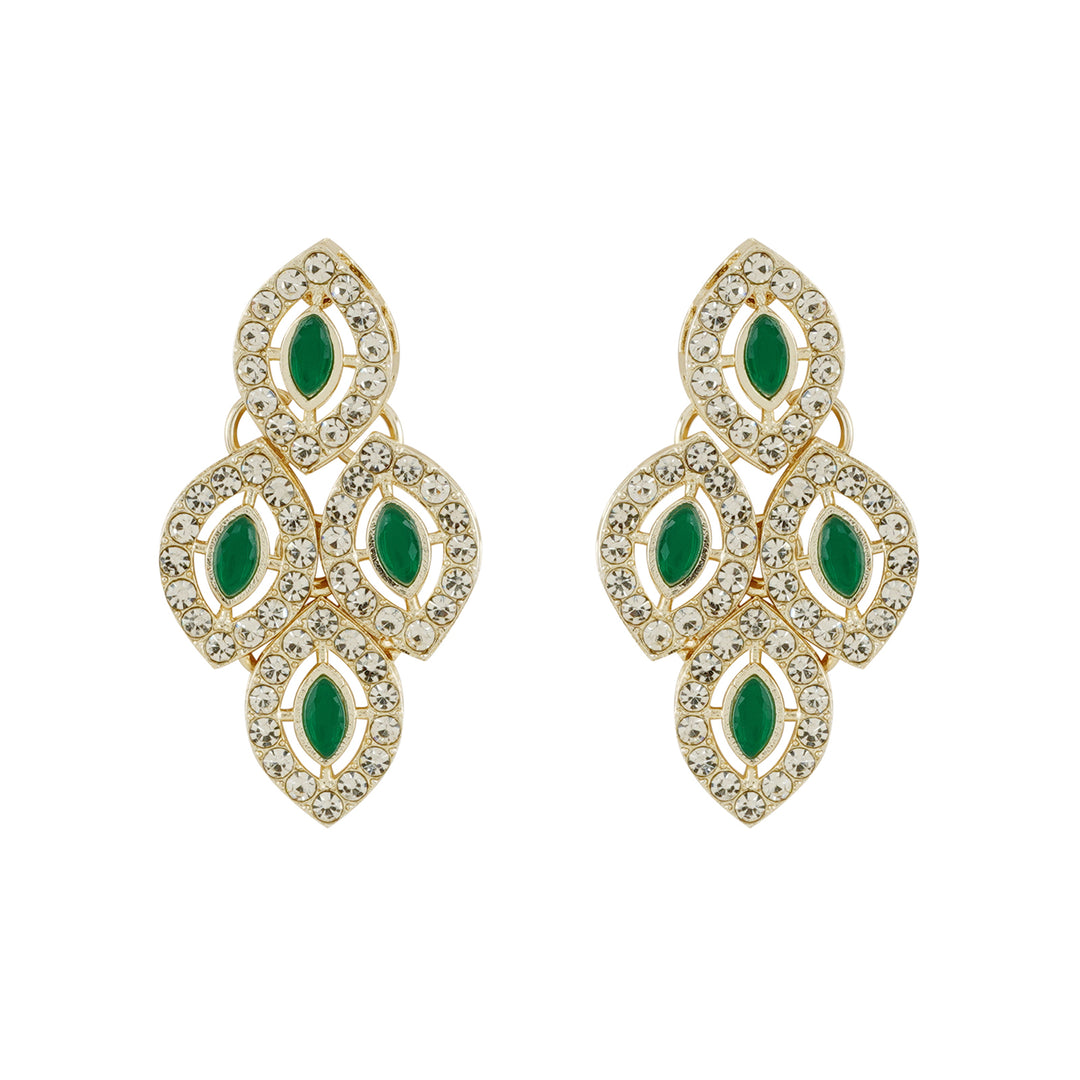 Teejh Dharika Silver Green Necklace set