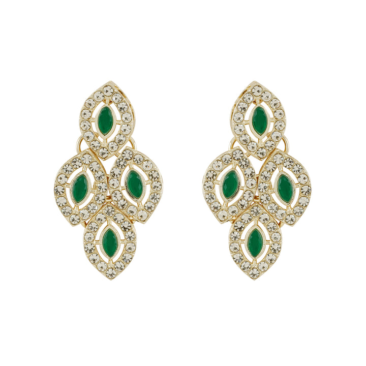 Teejh Dharika Silver Green Necklace set