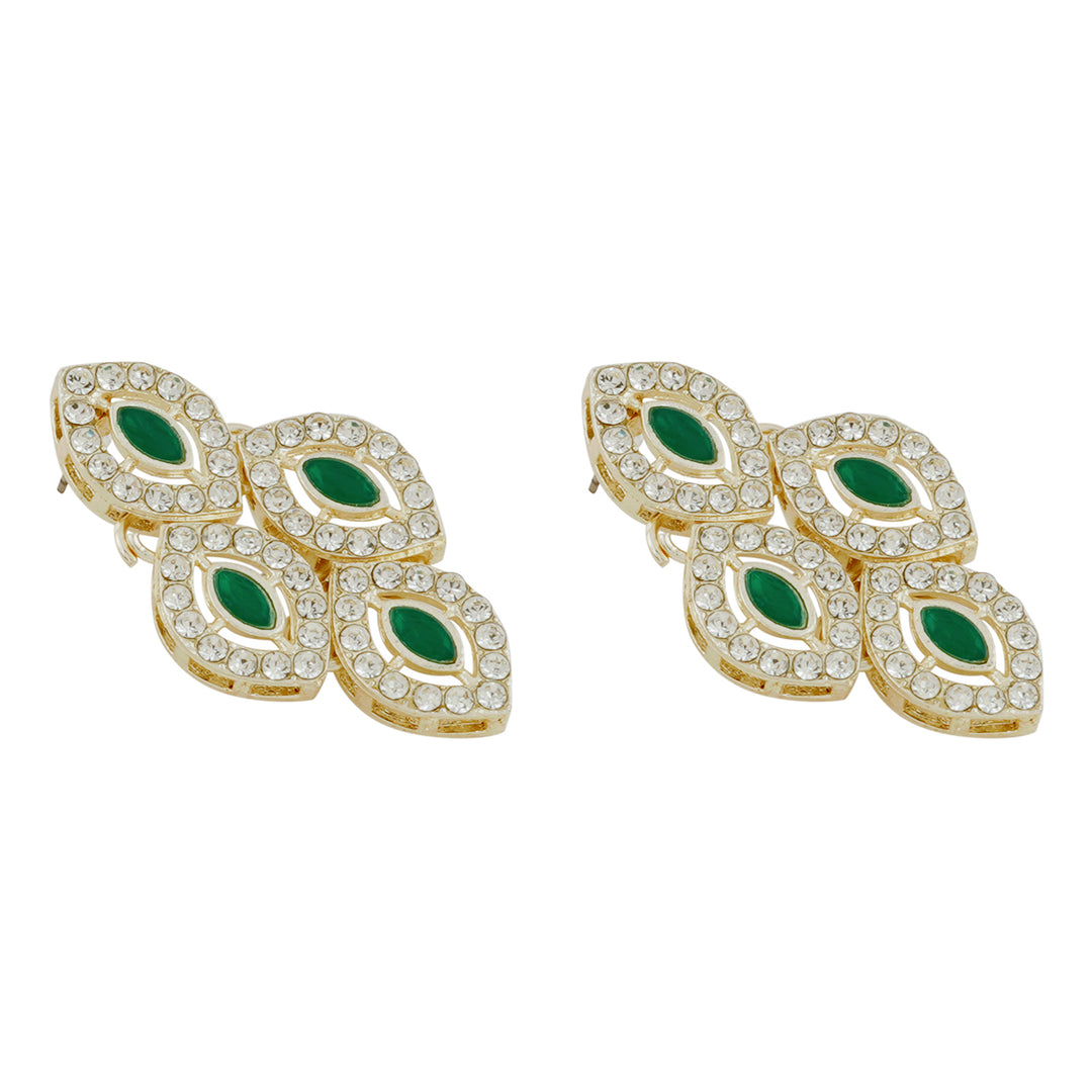Teejh Dharika Silver Green Necklace set