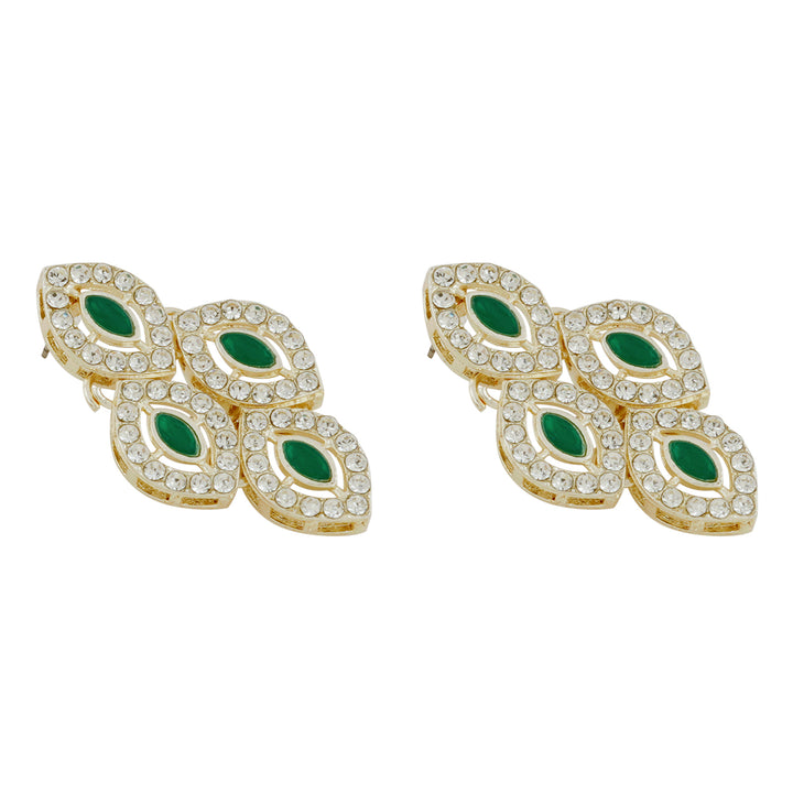 Teejh Dharika Silver Green Necklace set