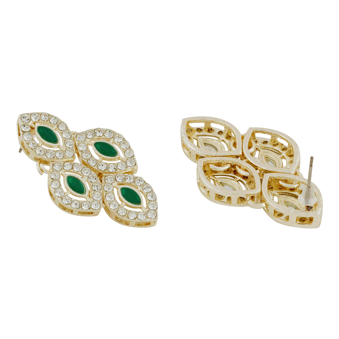 Teejh Dharika Silver Green Necklace set