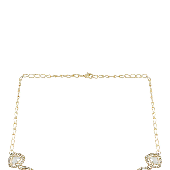 Teejh Vatsala Gold White Necklace set