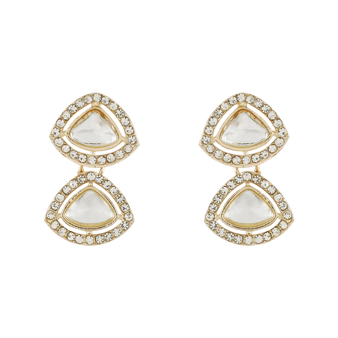 Teejh Vatsala Gold White Necklace set