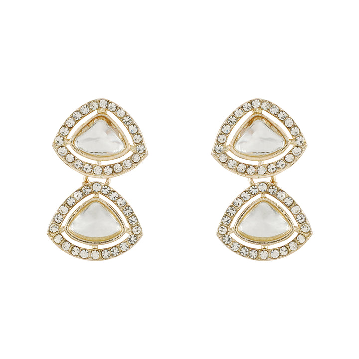 Teejh Vatsala Gold White Necklace set