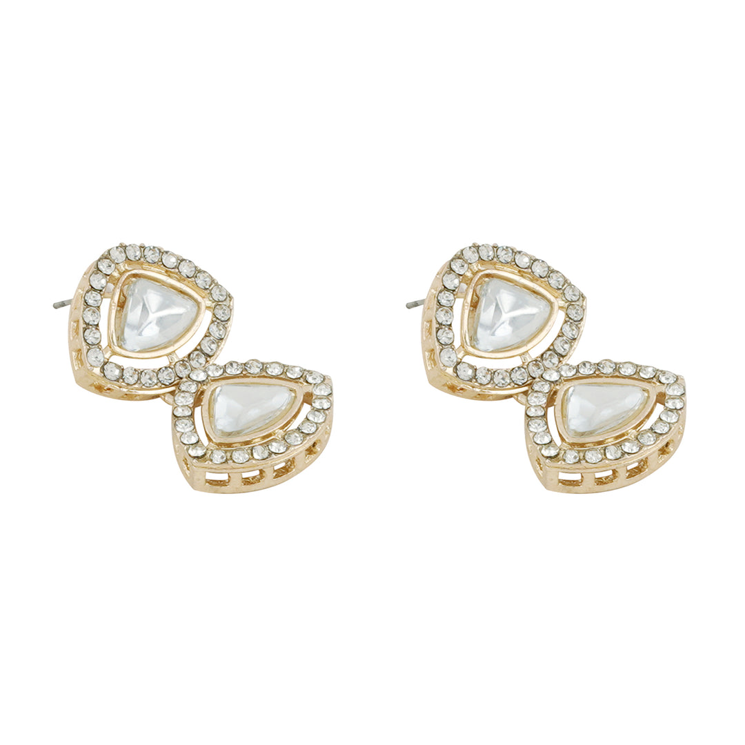 Teejh Vatsala Gold White Necklace set