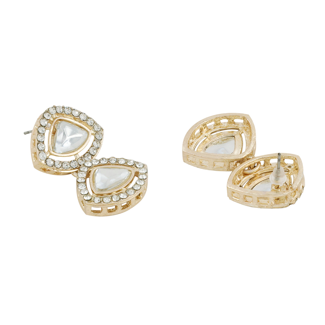 Teejh Vatsala Gold White Necklace set