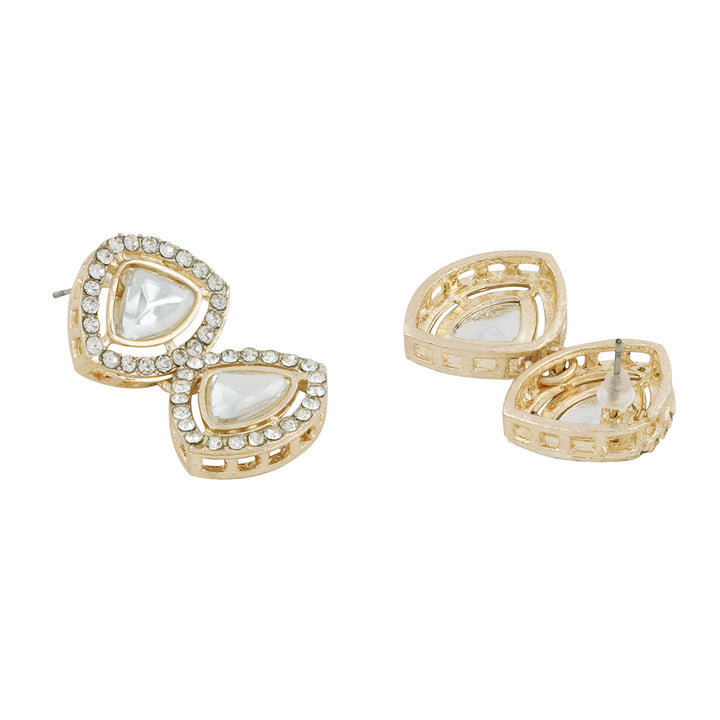 Teejh Vatsala Gold White Necklace set