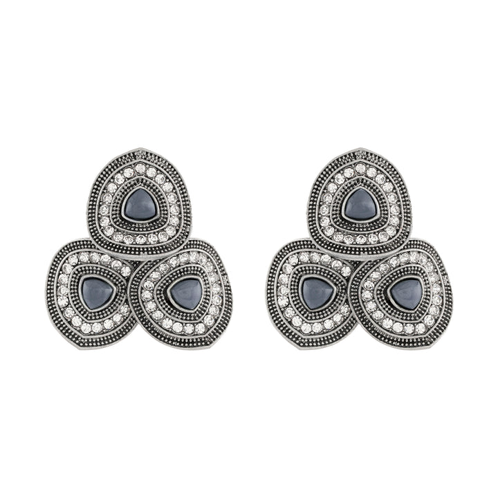 Teejh Eshita Silver Grey Stud