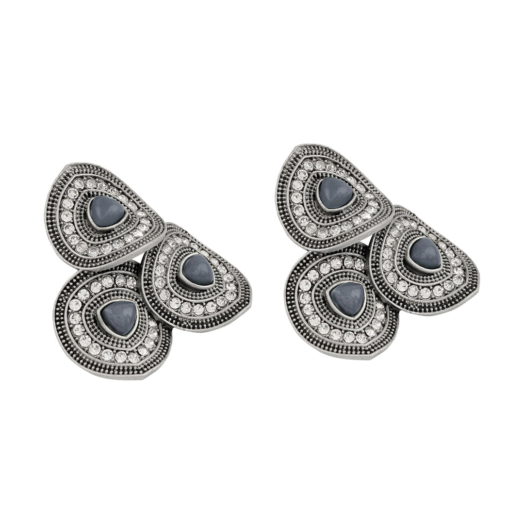 Teejh Eshita Silver Grey Stud