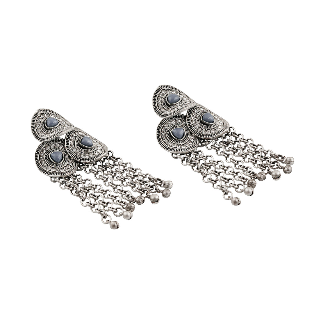Teejh Mrinal Silver Grey Earring