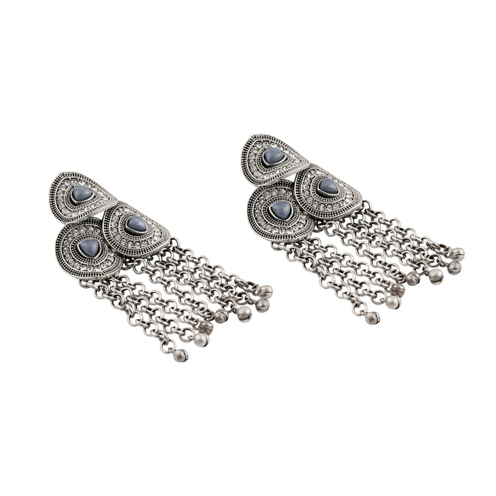 Teejh Mrinal Silver Grey Earring