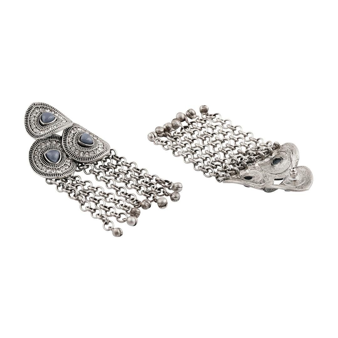 Teejh Mrinal Silver Grey Earring