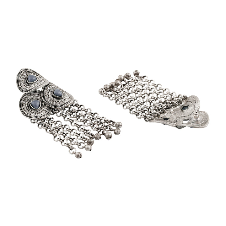 Teejh Mrinal Silver Grey Earring