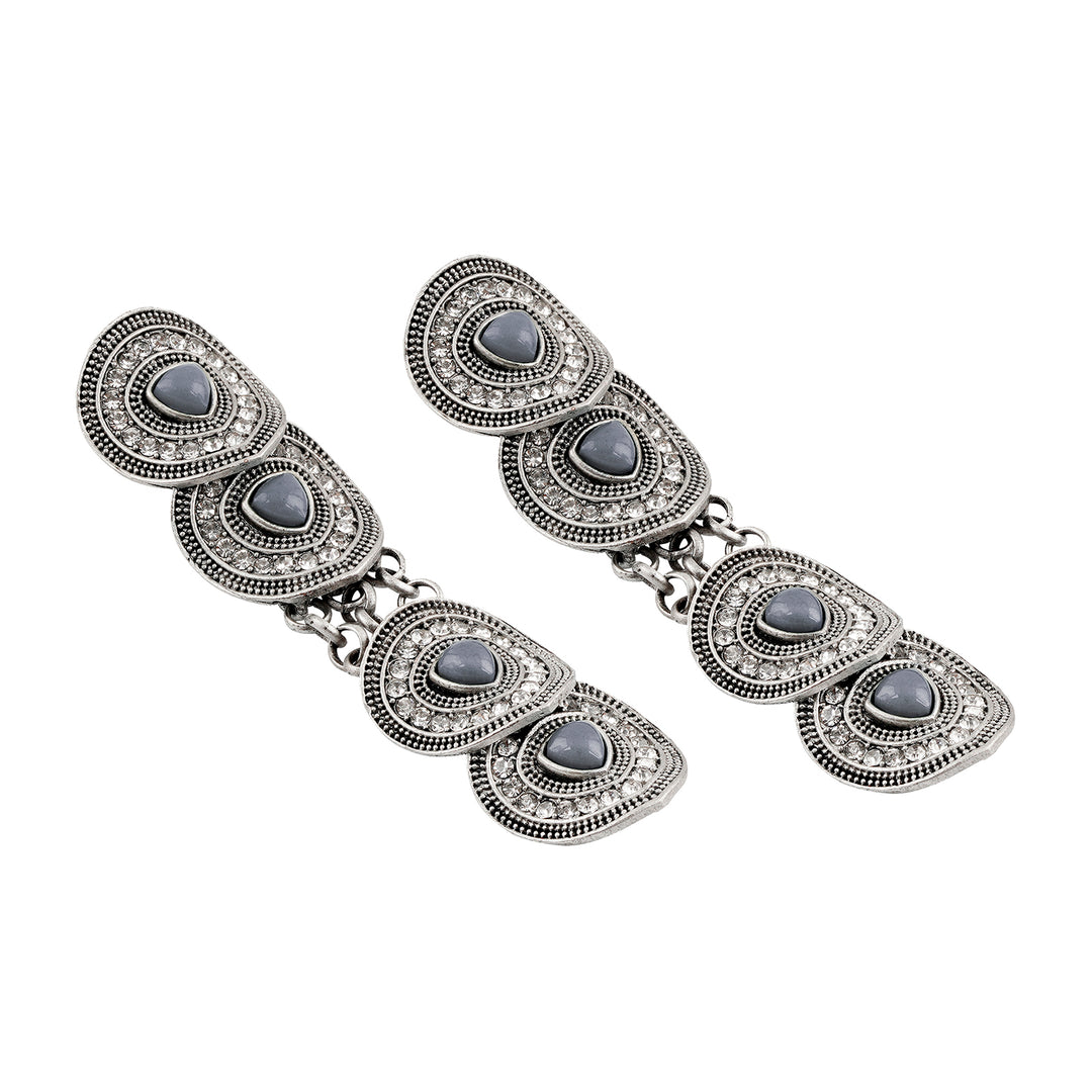 Teejh Divika Silver Grey Earring