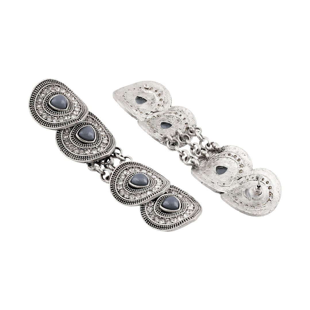 Teejh Divika Silver Grey Earring