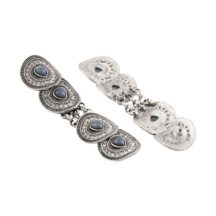 Teejh Divika Silver Grey Earring