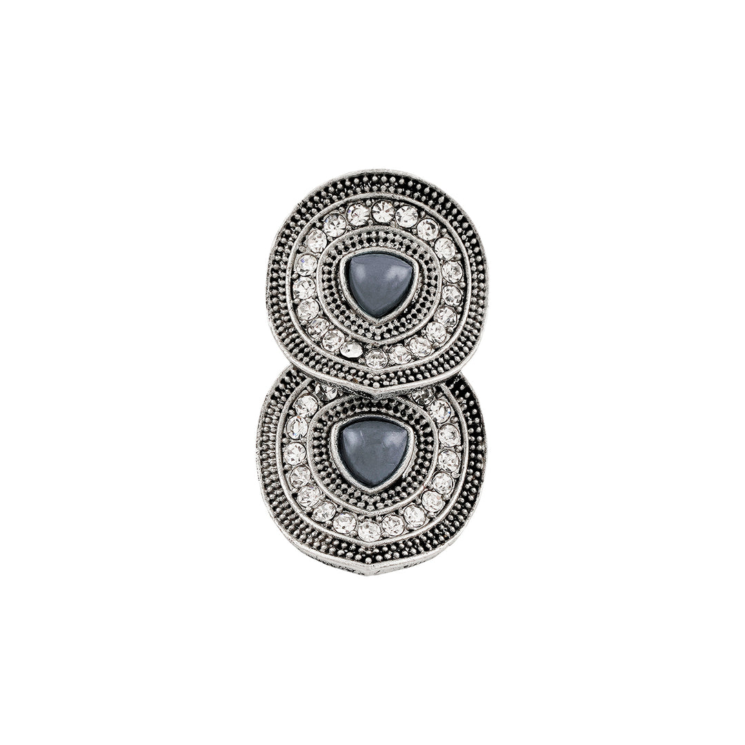 Teejh Adhiya Silver Grey Finger Ring