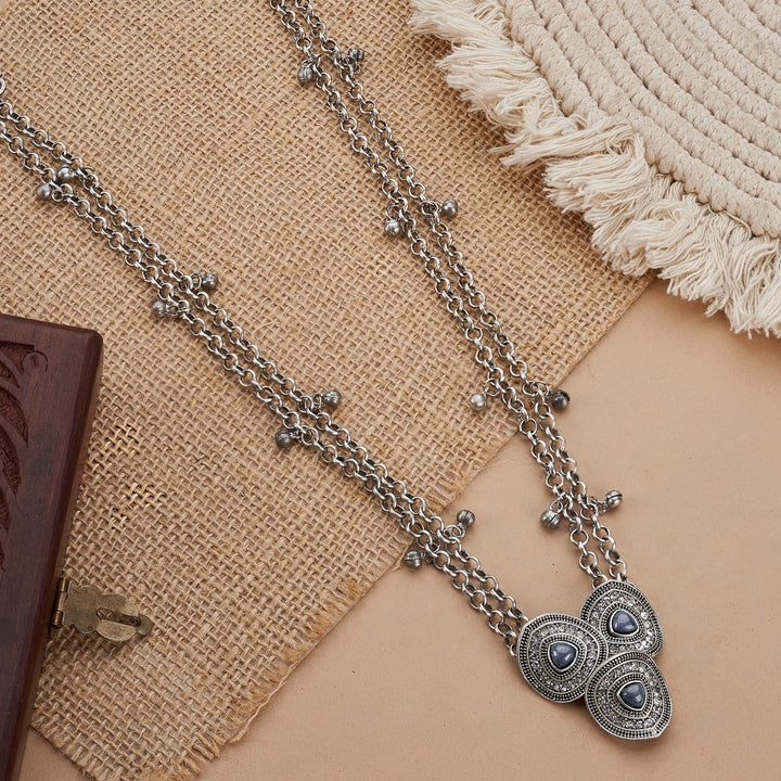 Teejh Anaira Silver Grey Necklace