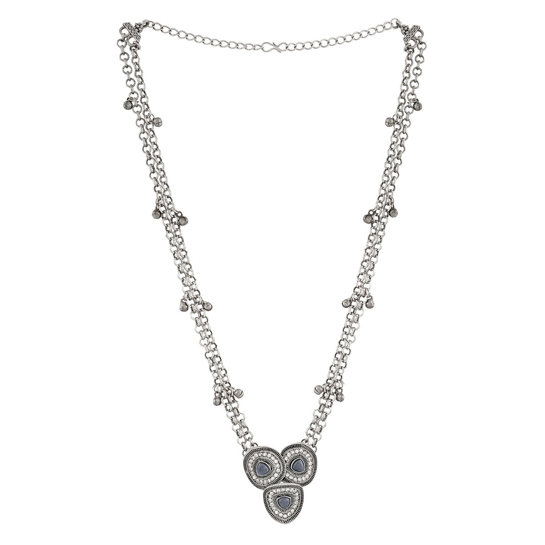Teejh Anaira Silver Grey Necklace